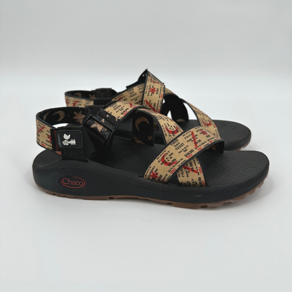 Chaco Z/Cloud Woodstock 50th Anniversary Sandals Womens 8 Black Ticket - Picture 2 of 9